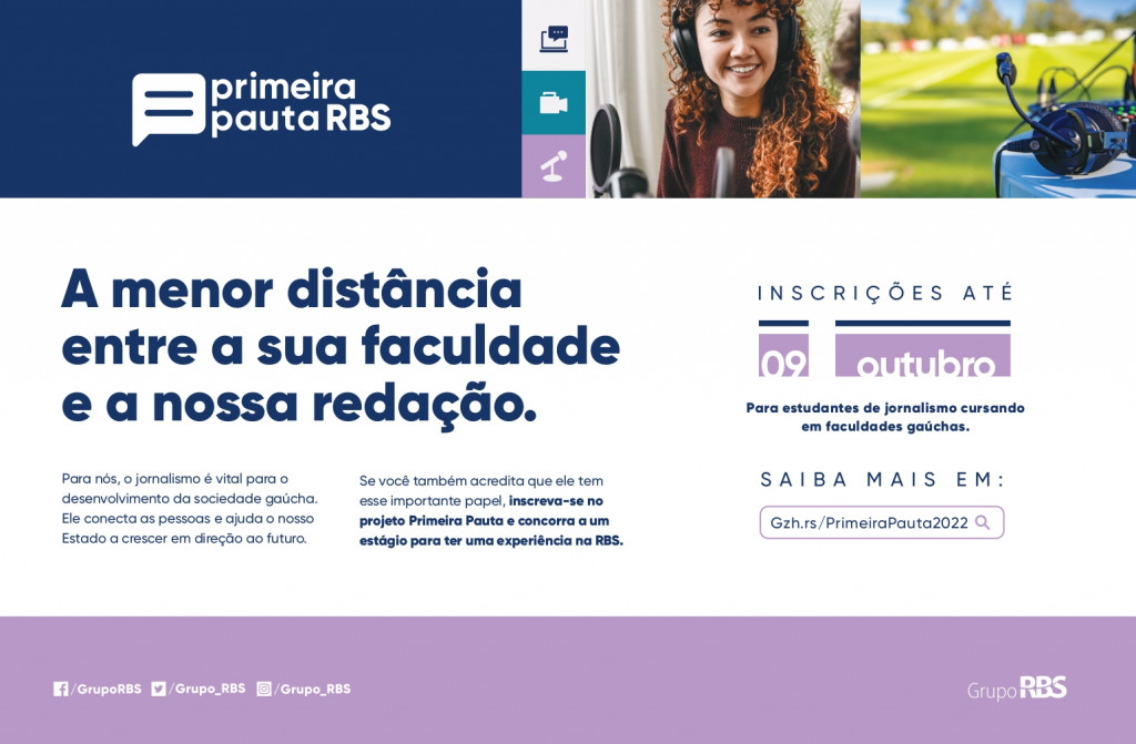 Primeira Pauta RBS está com inscrições abertas para estudantes de jornalismo