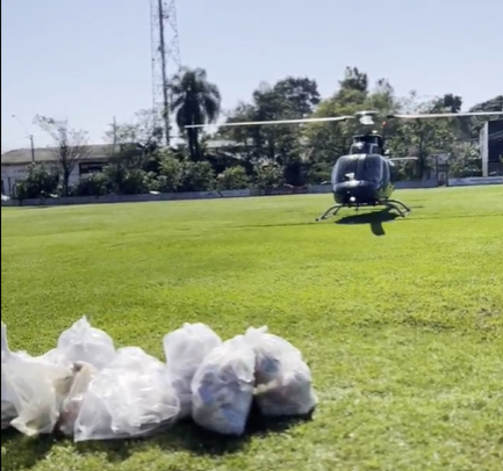Lojas Benoit cedeu helicóptero para o transporte de emergência durante as enchentes
