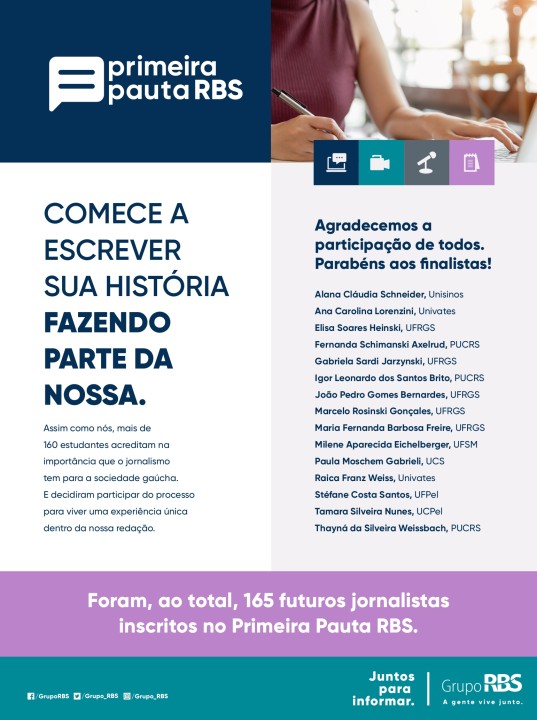 Primeira Pauta RBS anuncia selecionados para a segunda fase
