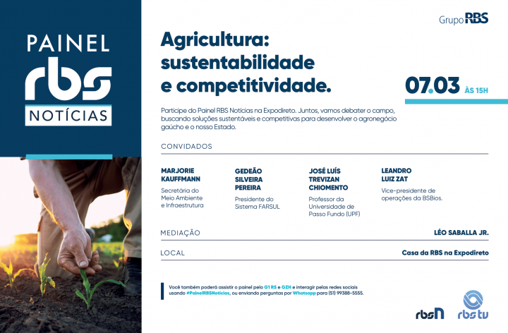Painel RBS Notícias debate agricultura, sustentabilidade e competitividade no Rio Grande do Sul