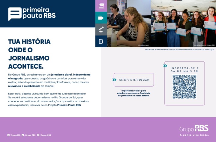 Grupo RBS abre inscrições para o Primeira Pauta 2024