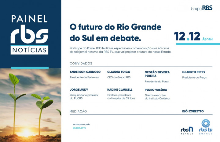 Painel RBS Notícias debaterá os próximos 40 anos do Estado