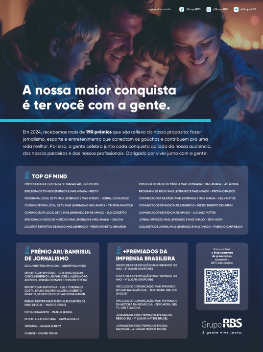 Grupo RBS comemora premiações de 2024