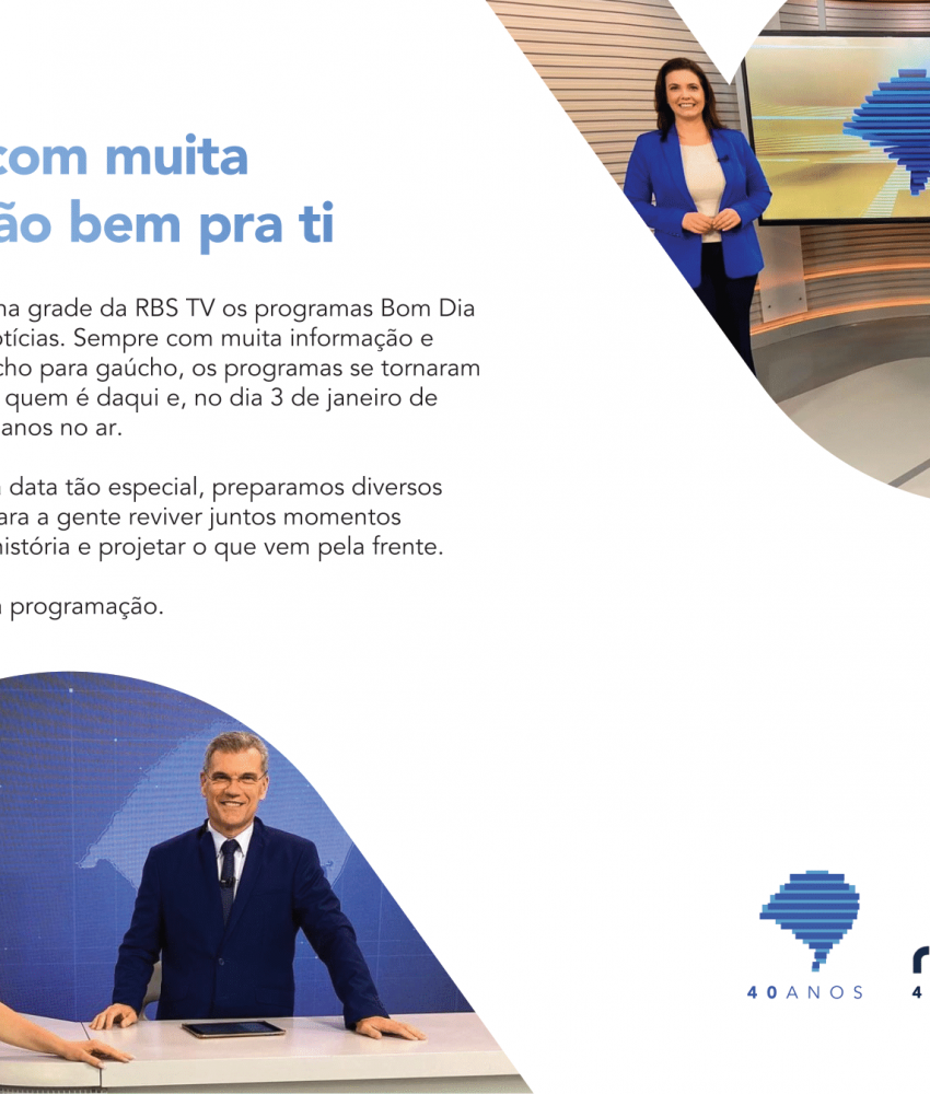 ‘Bom Dia Rio Grande’ e ‘RBS Notícias’ completam 40 anos de história nesta terça-feira (3)